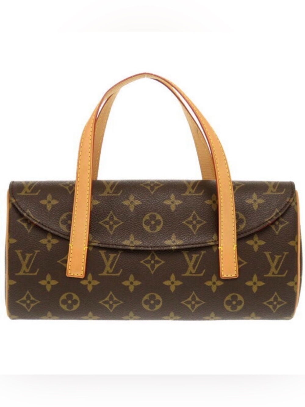 Louis Vuitton Brown Monogram Sonatine Cylinder Bag with Tan Handles - Picture 2 of 10